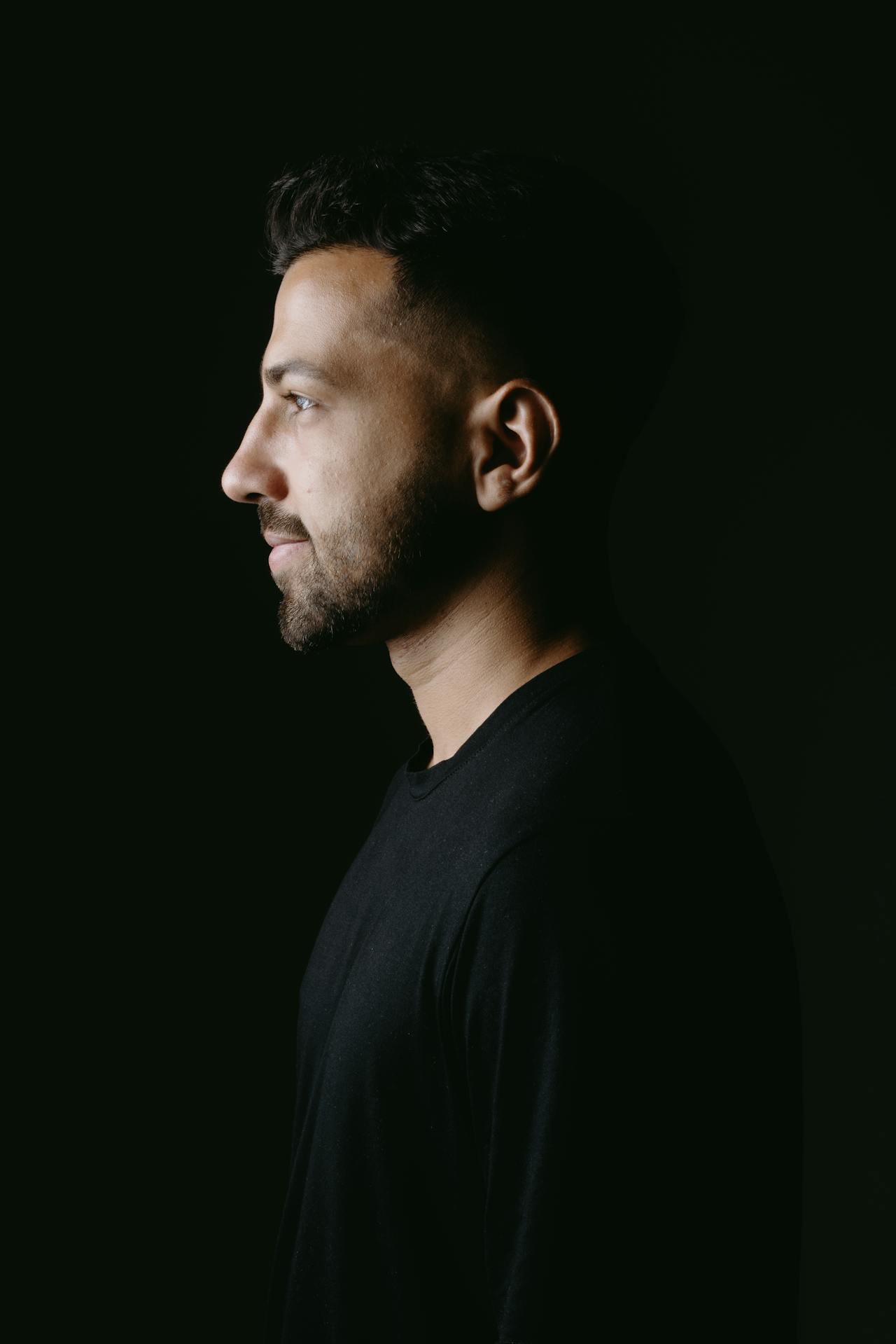Portrait of man looking to the right